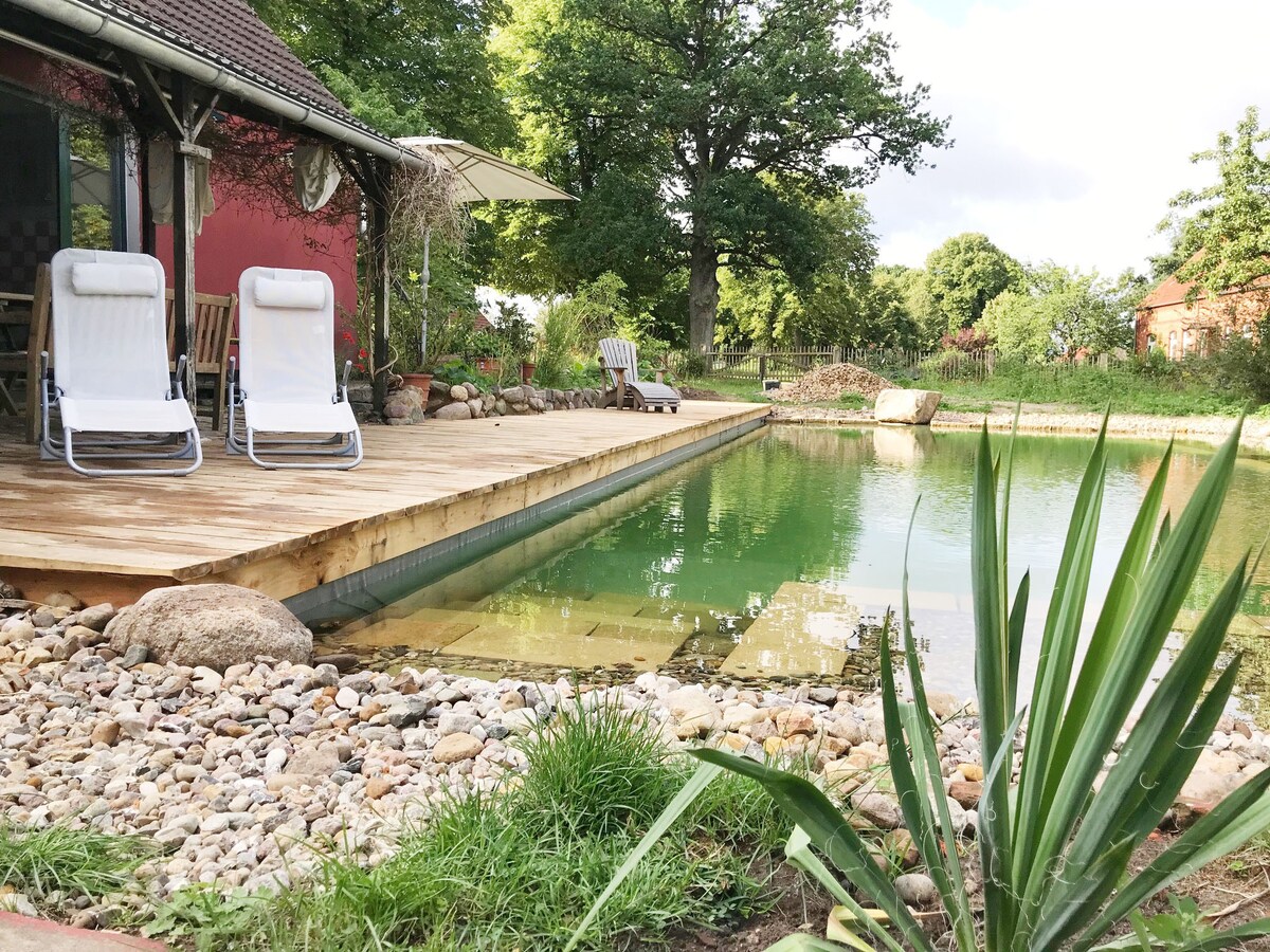 Landhaus mit Schwimmteich, Mecklenburg