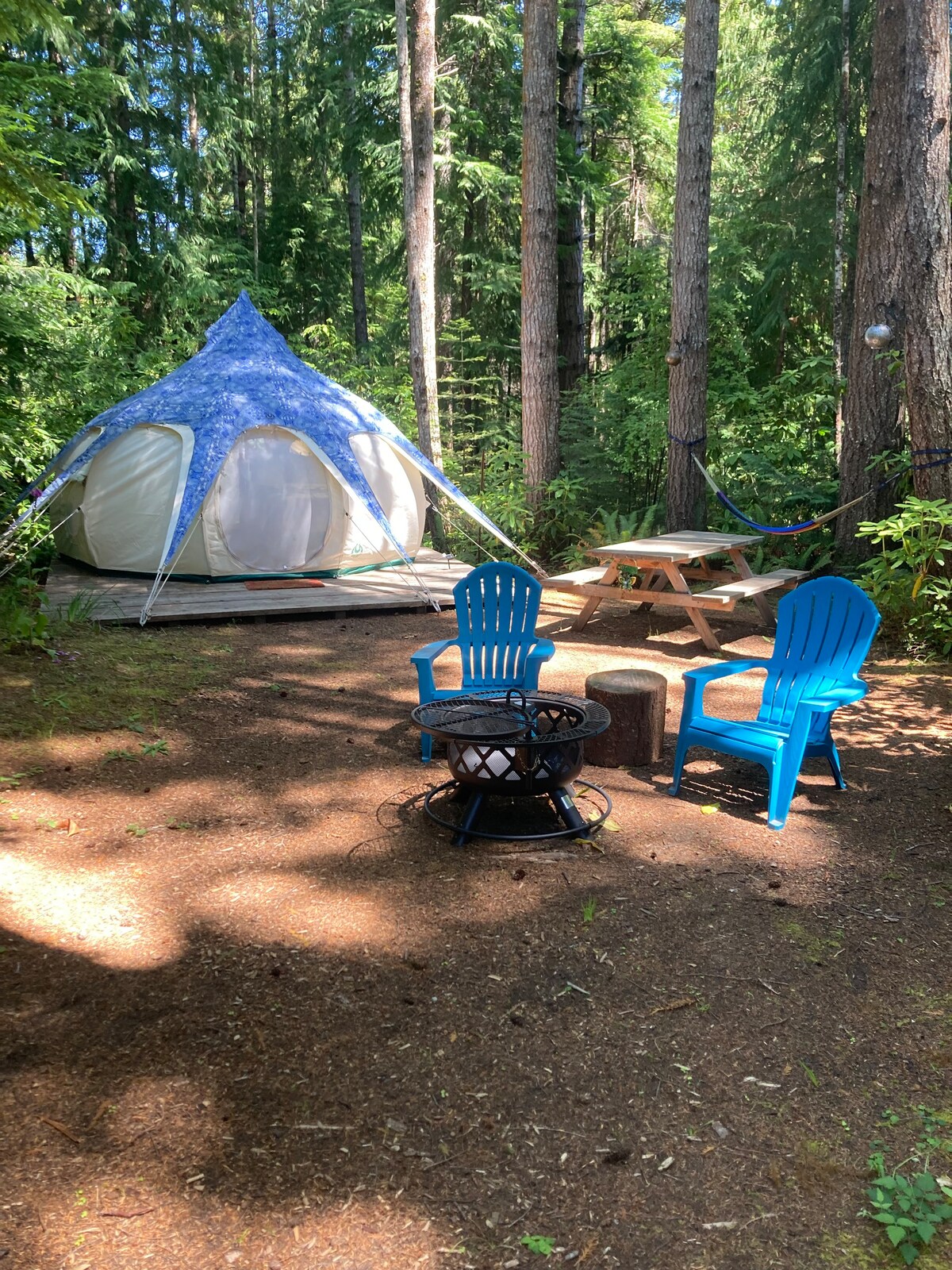 童话般的森林中的豪华帐篷