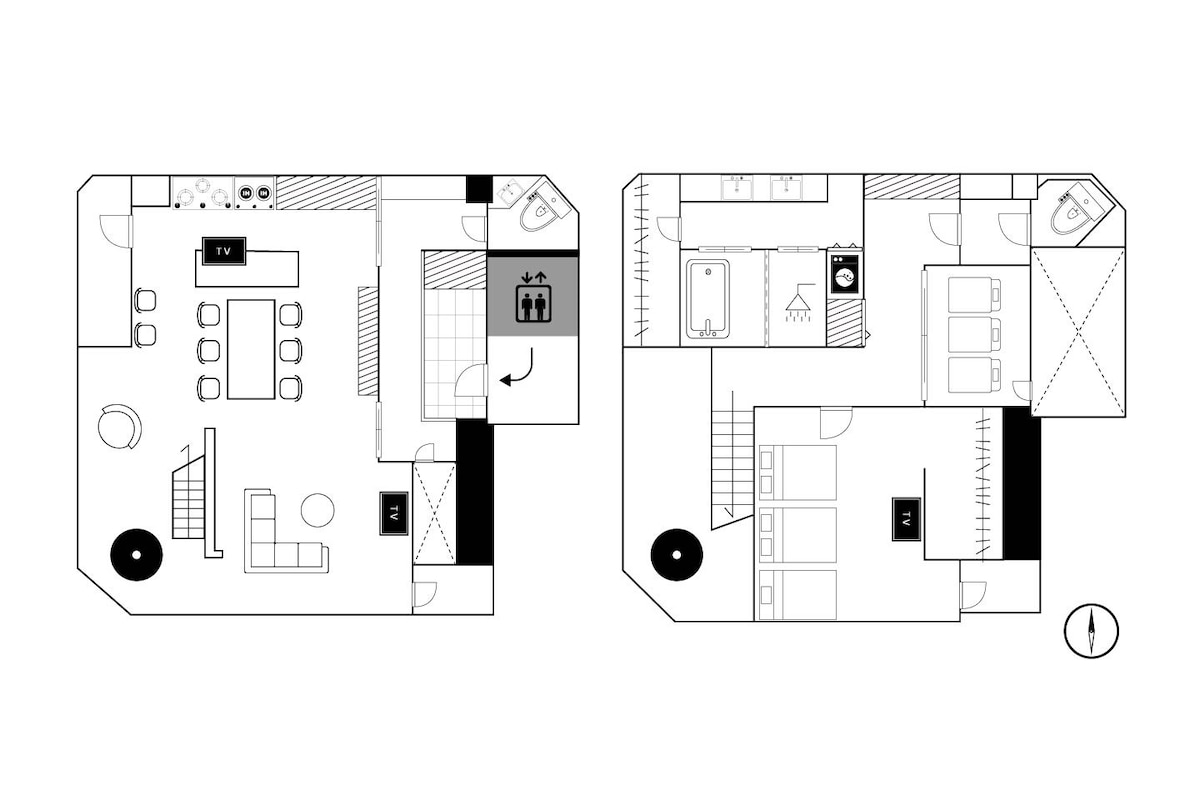 ☆豪华Maisonette豪华民泊（ 9楼）步行1分钟即可抵达八巴町站