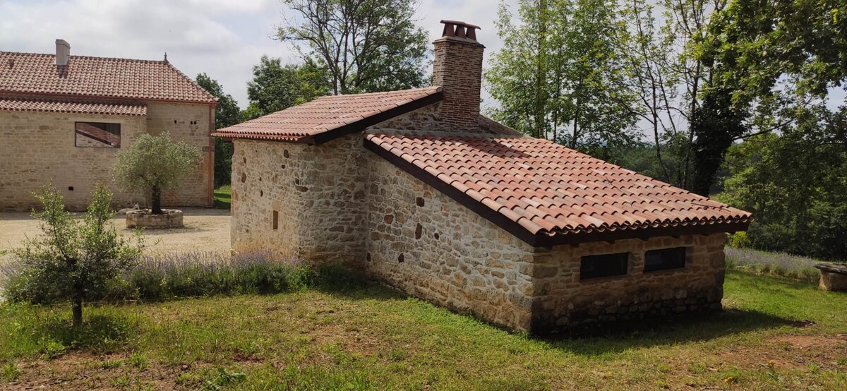 Gite en pierres entre foret et vignes , sauna