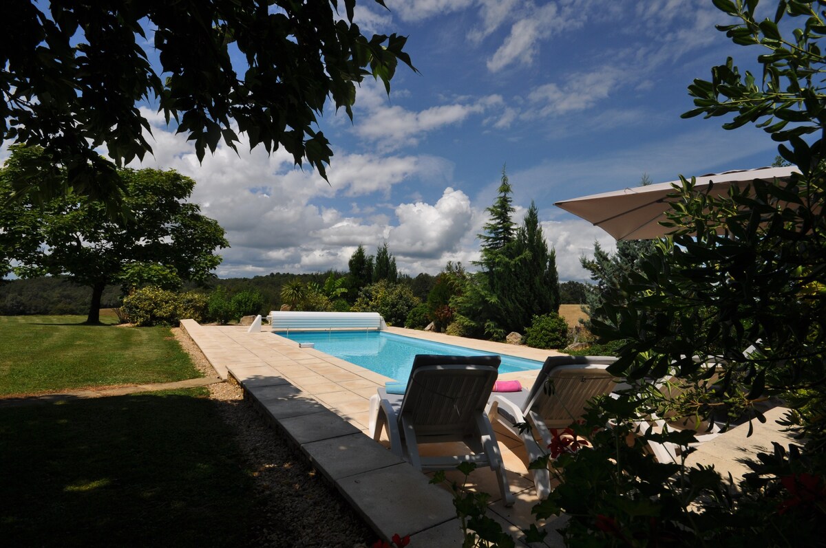 Gite with a private  heated pool .