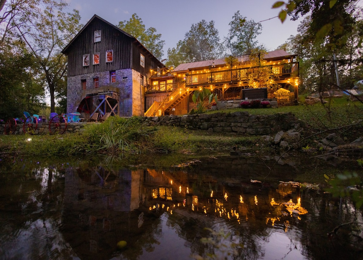 Grist Mill Cabin -热水池！水轮！小溪！