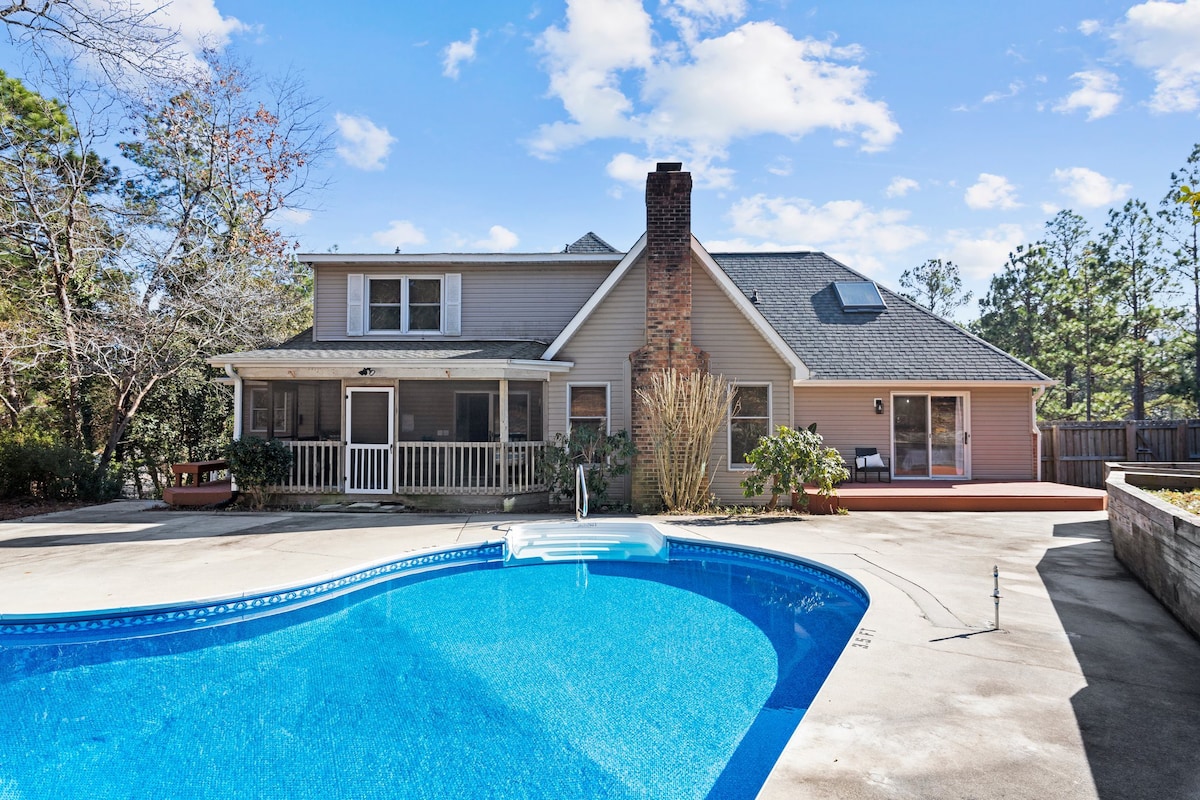 Southern Pines Getaway for 8 w/Pool! US Open 2024