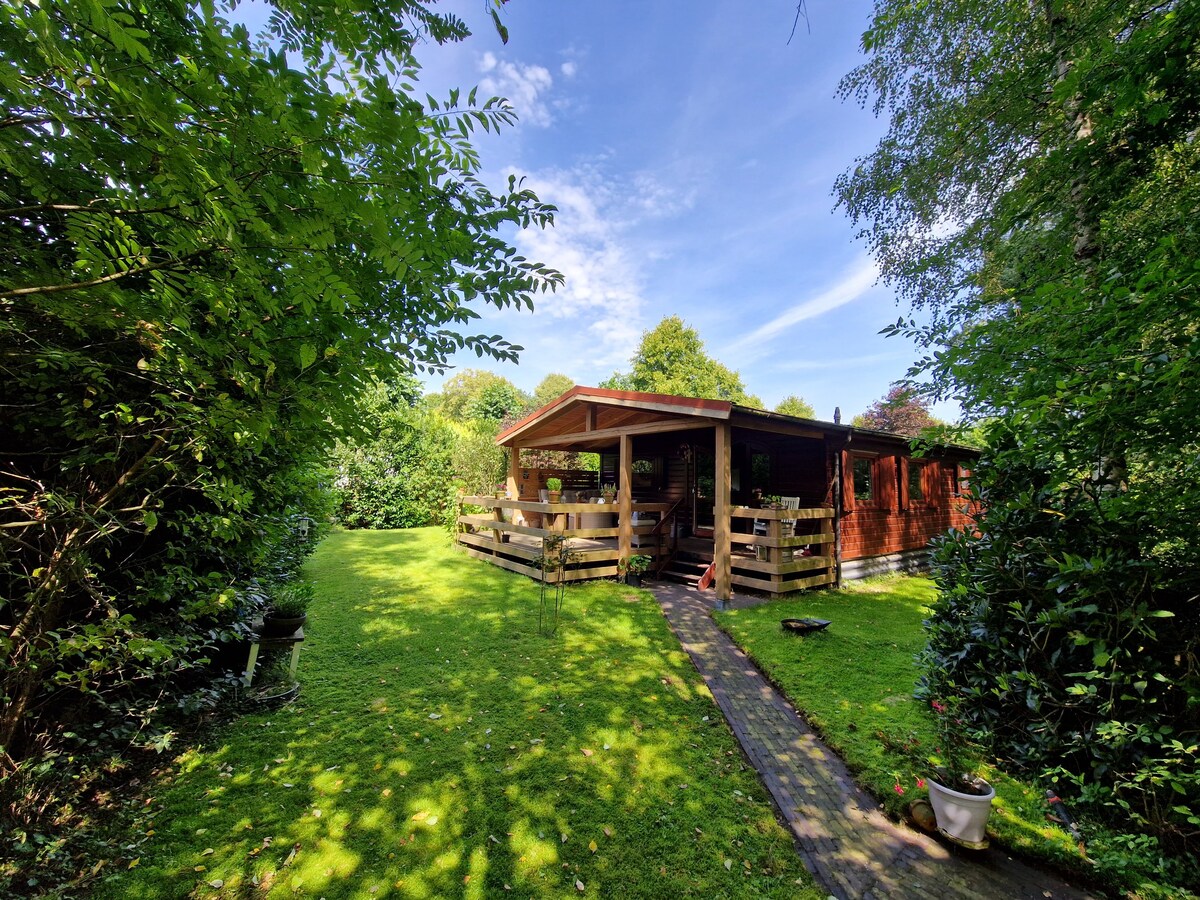 非常宽敞奢华的度假木屋，就在森林郊区。