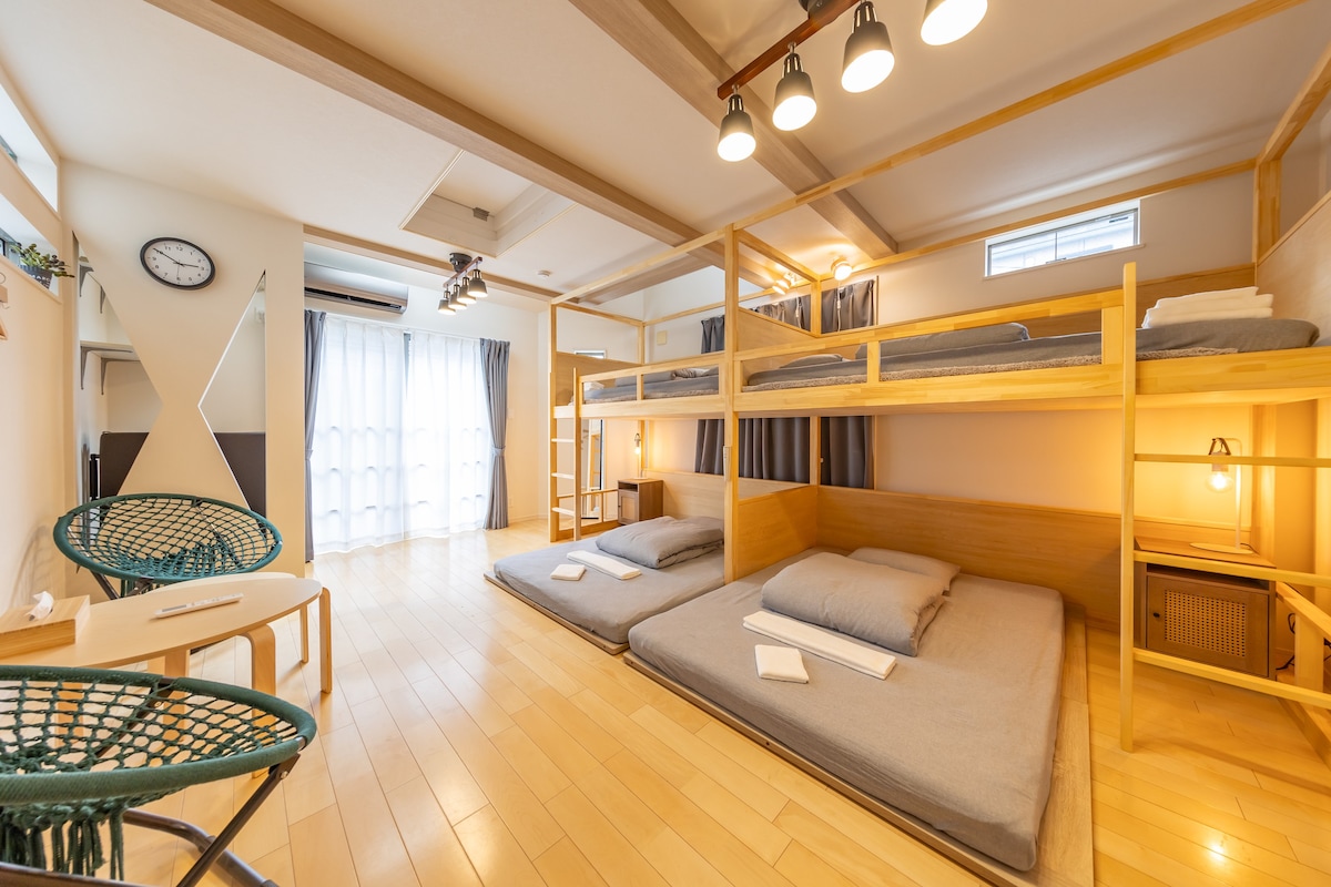 东京都心渋谷区、整栋出租、一次可入住10人、设计别致的独门独户住宅楼・非常适合家族・团队旅游住宿