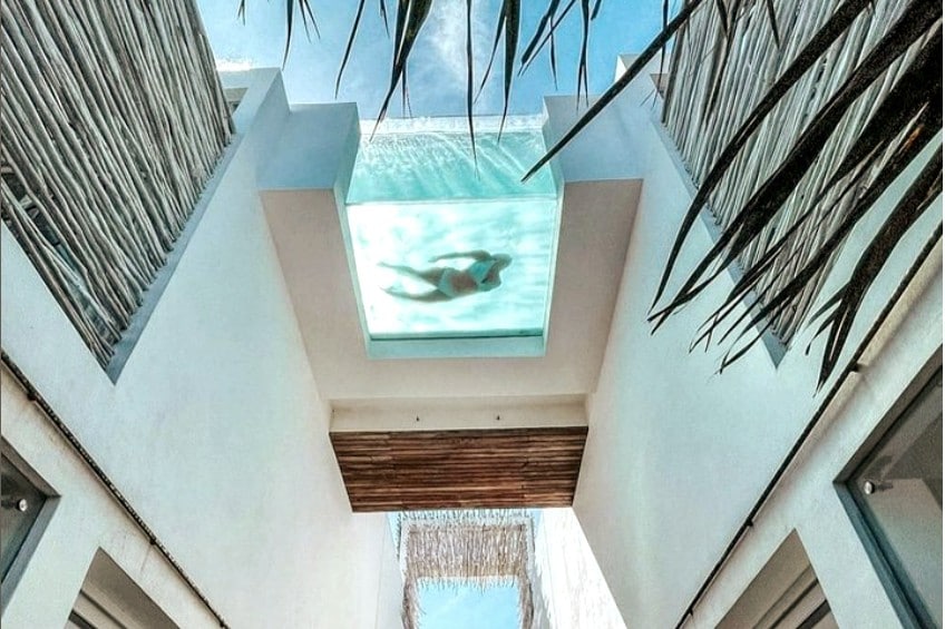 图卢姆海滨别墅景观屋顶按摩浴缸和泳池