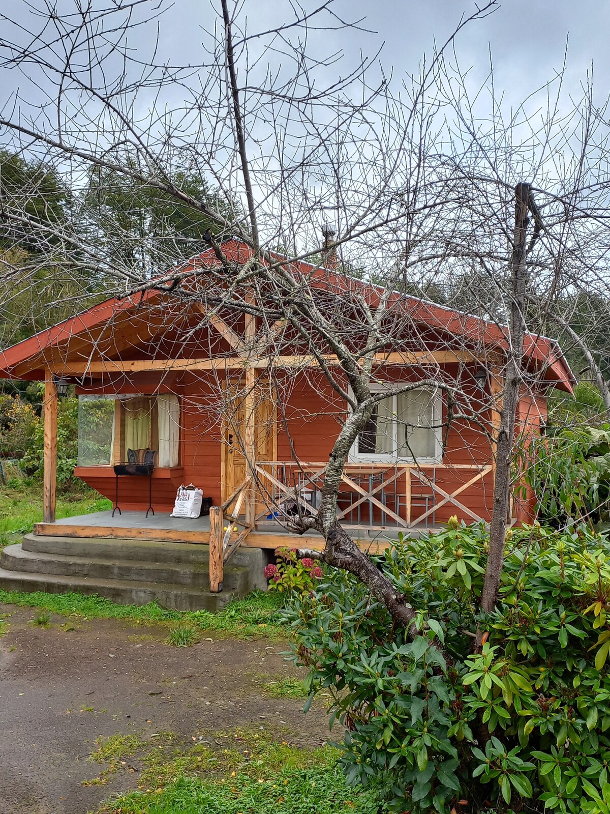 Osorno火山附近的小木屋。