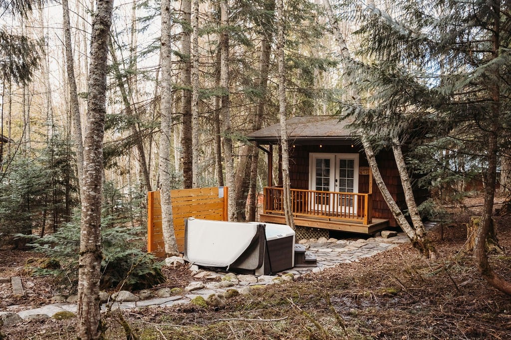 森林中的迷人小木屋，带私人热水浴缸