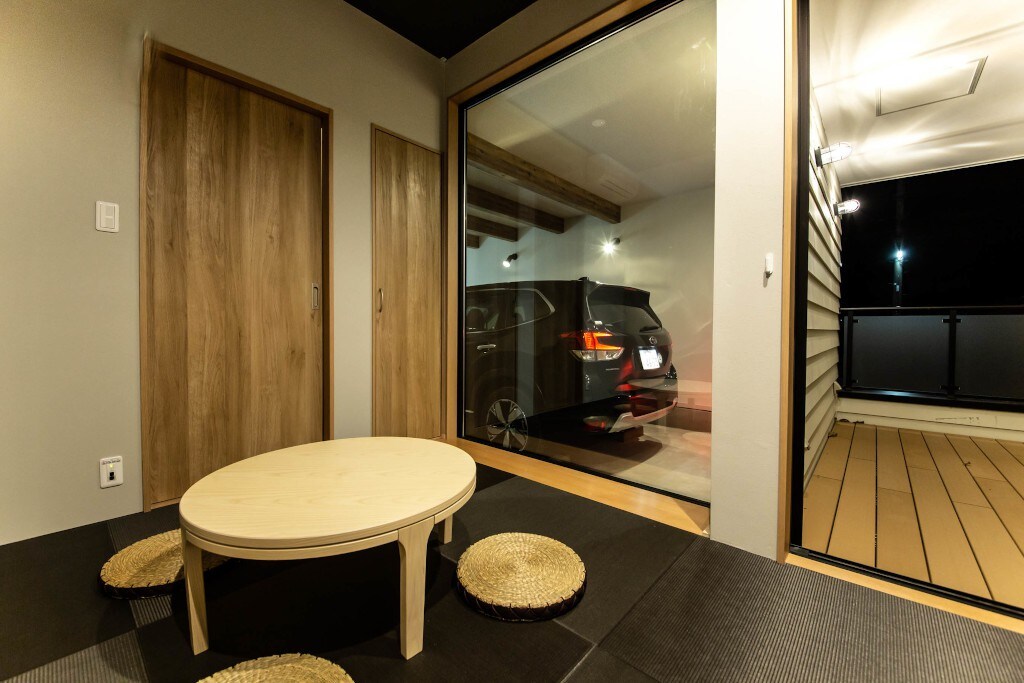 ♪Rakuten Stay Hotel Nikko Ghost River车库概念，带半开放式浴室
