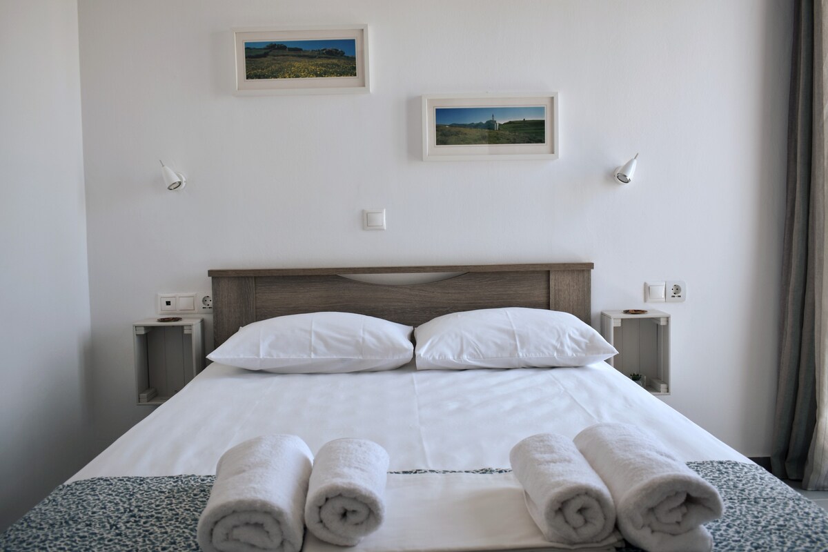 TINY单间公寓，带Tinos港口景观