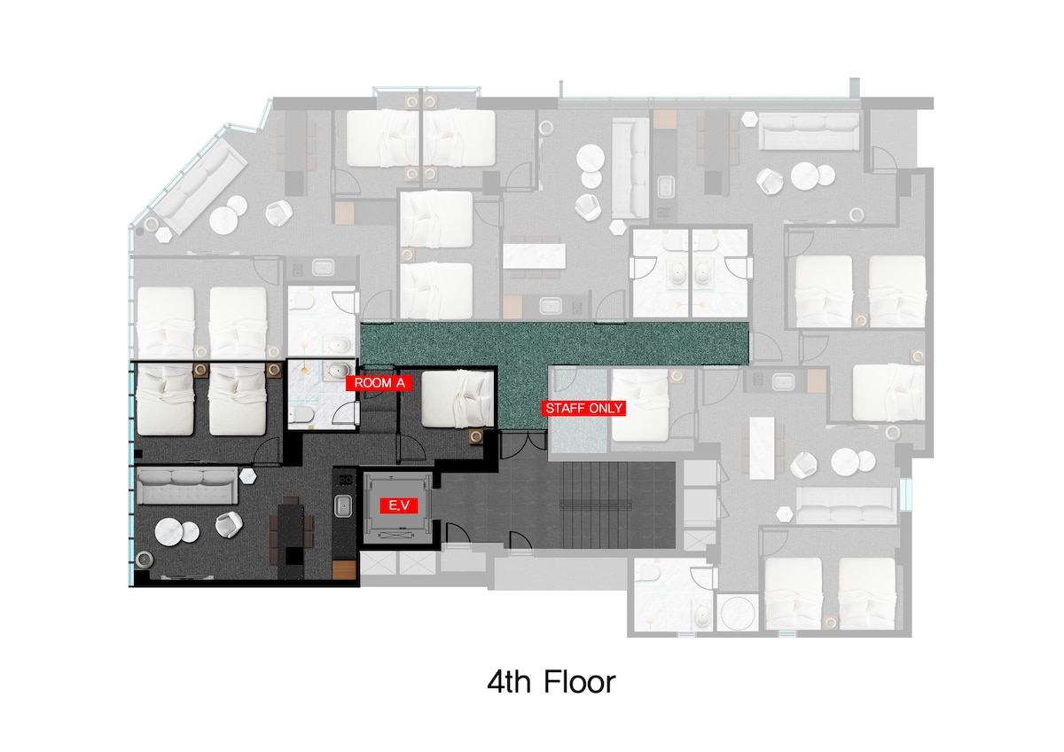 [4R2B ， 130㎡/1分钟地铁， 5分钟Myeondong] UH SUITE