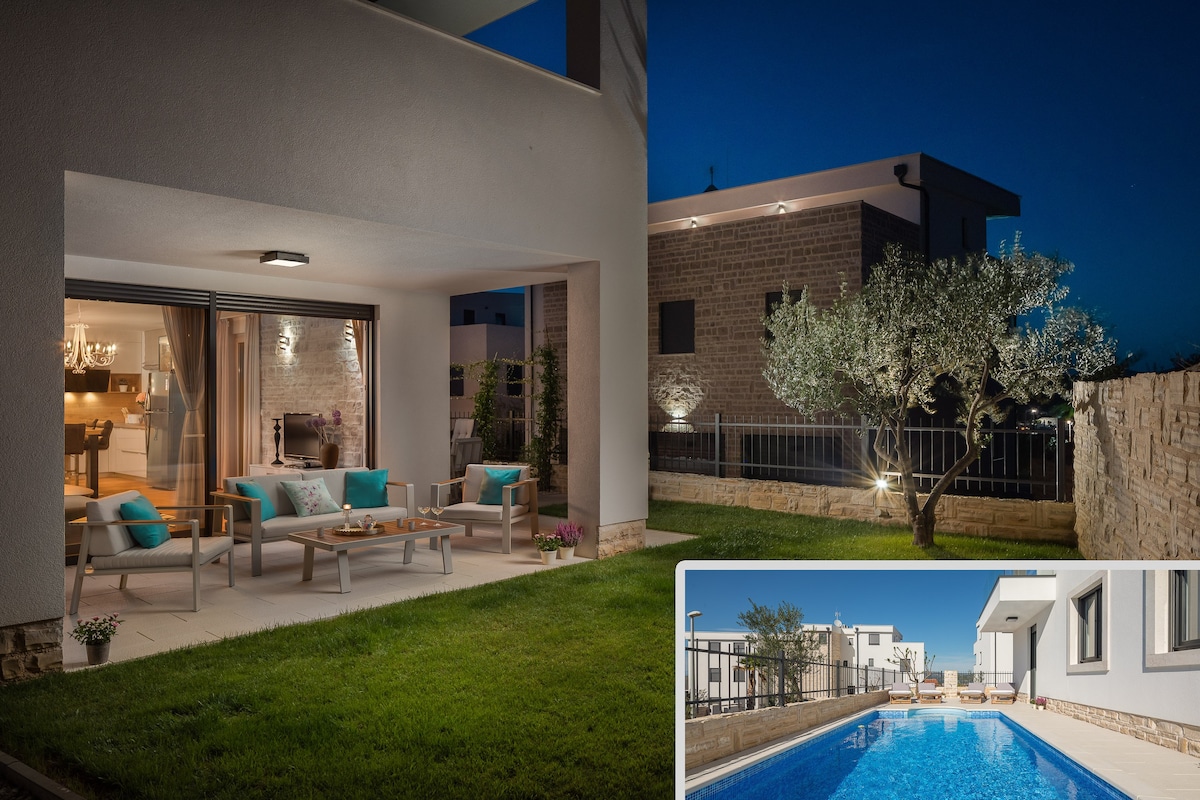 Luxury apartment Hyperion, private pool & garden