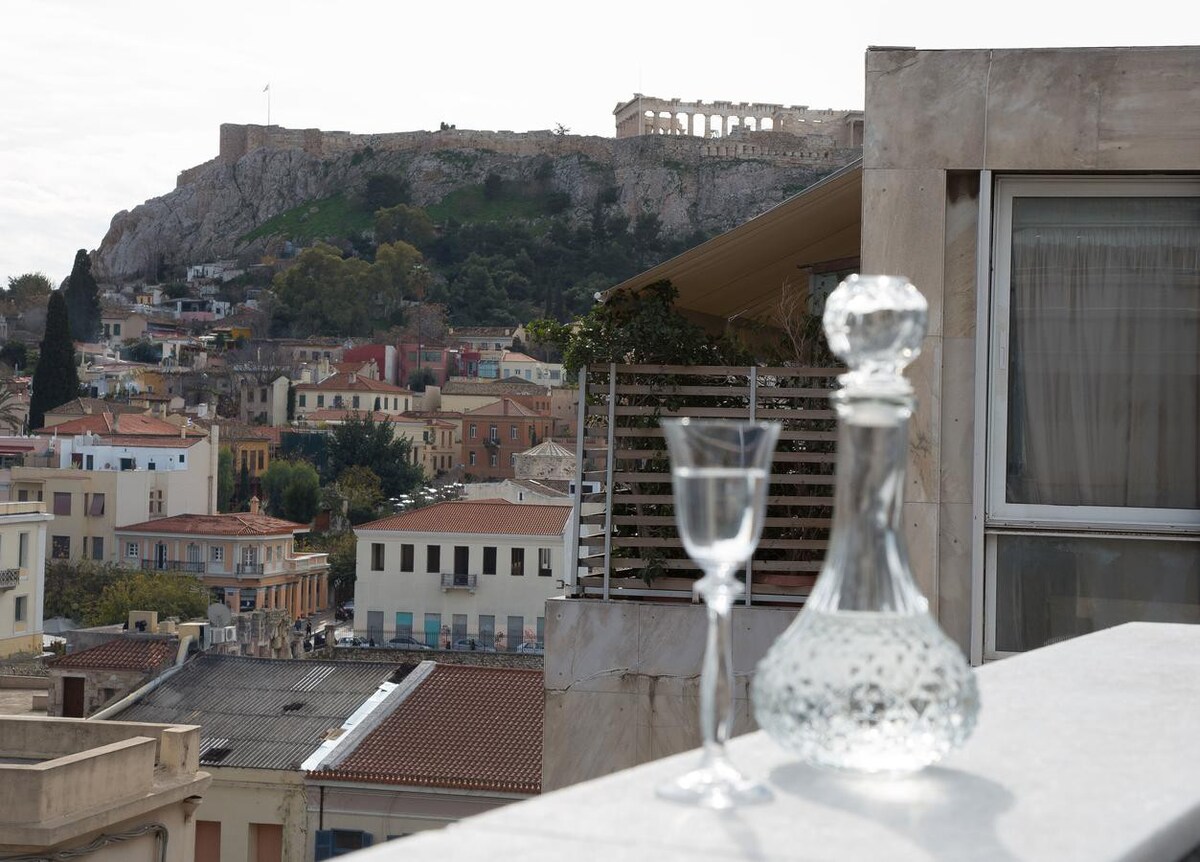 Ermou Monastiraki View Acropolis和按摩浴缸