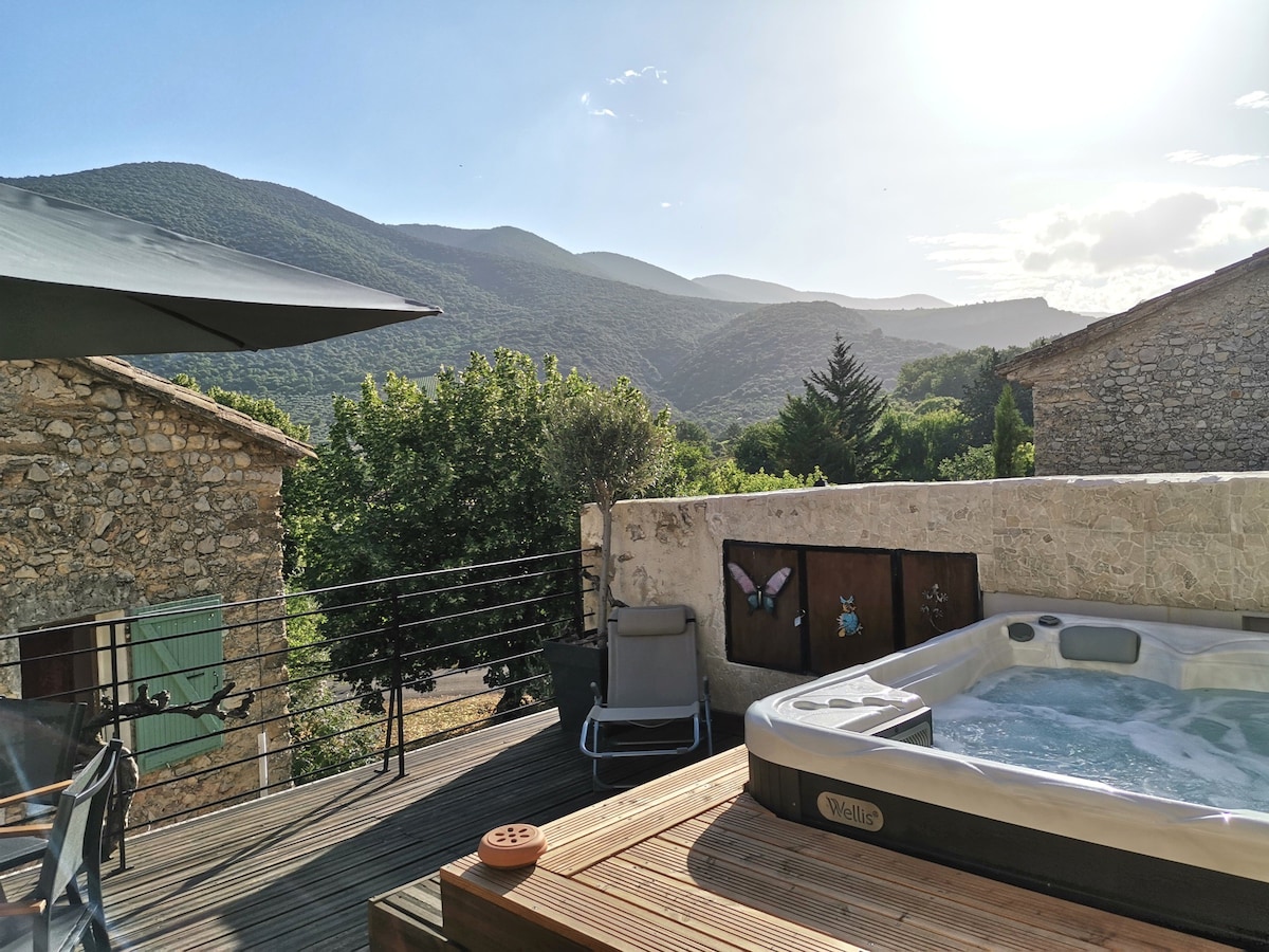 Gîte l'écrin-Ventoux-Toulourenc- Gd. spa/vue pano.