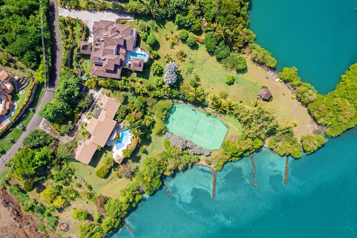 PRIVATE 2-Acre Waterfront Retreat w/ Tennis Court!