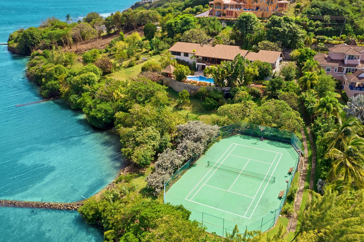 PRIVATE 2-Acre Waterfront Retreat w/ Tennis Court!