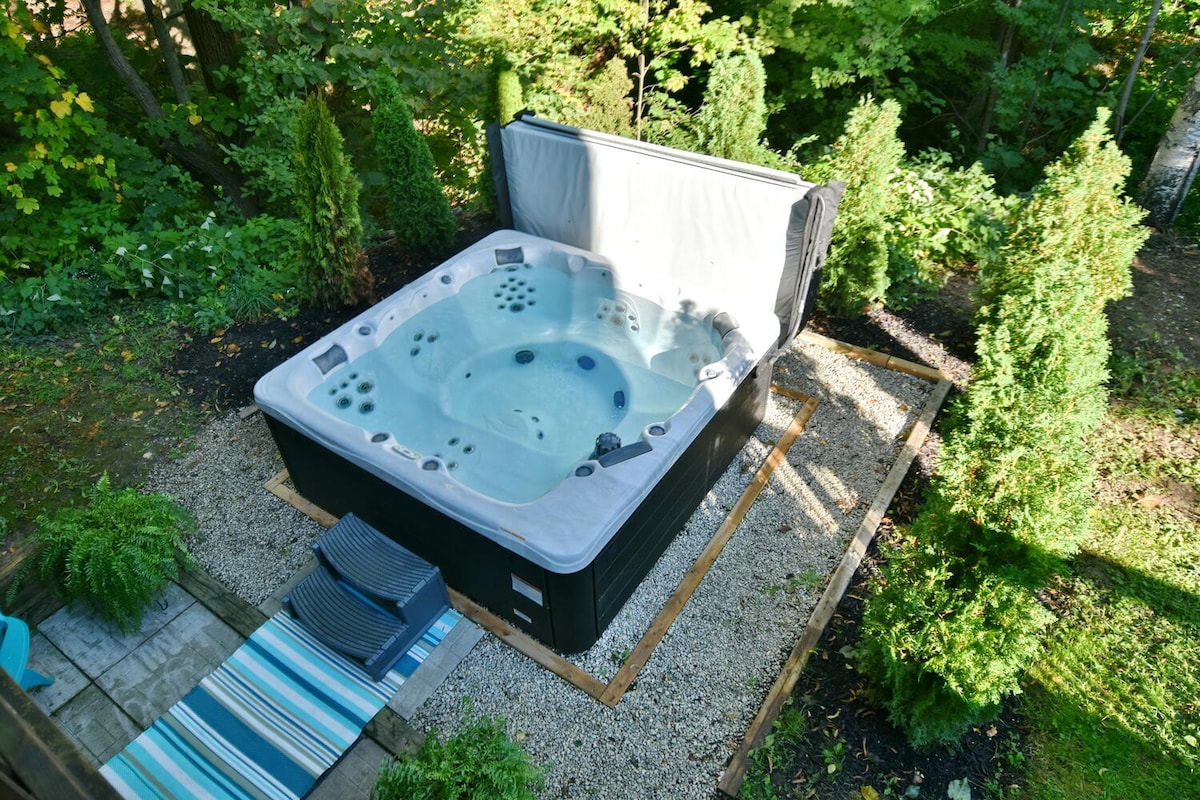 热水浴缸+桑拿房！豪华度假木屋