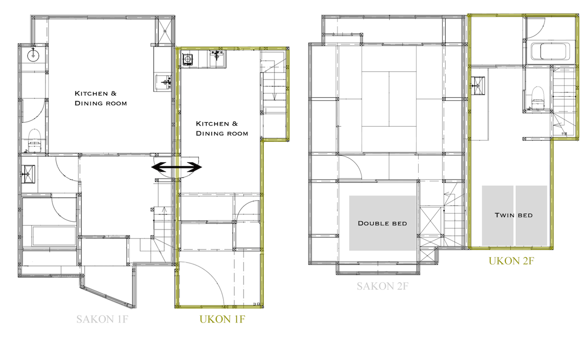 【最多可入住8人，设有2栋私人建筑|金泽站前罕见的金泽町屋（ Kanazawa Machiya ） ，可住田町家酒店（ Kakon UKON ）