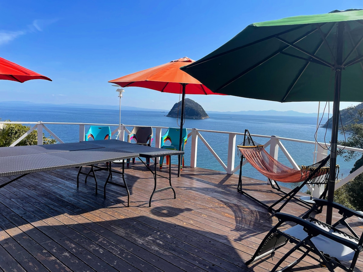 Panoramic view of Shodoshima island sea!12 ppl max