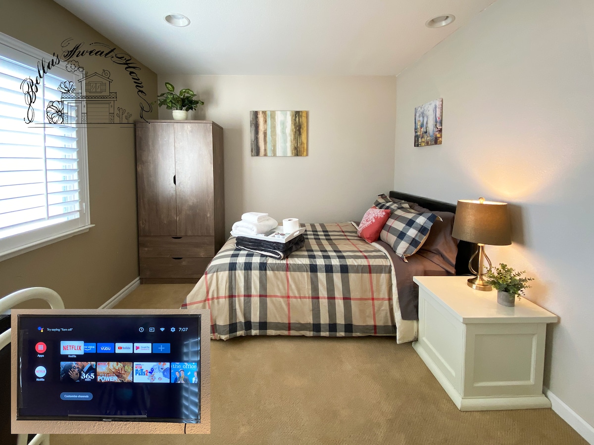 Cosy, Quiet, bedroom with smart TV,30 days