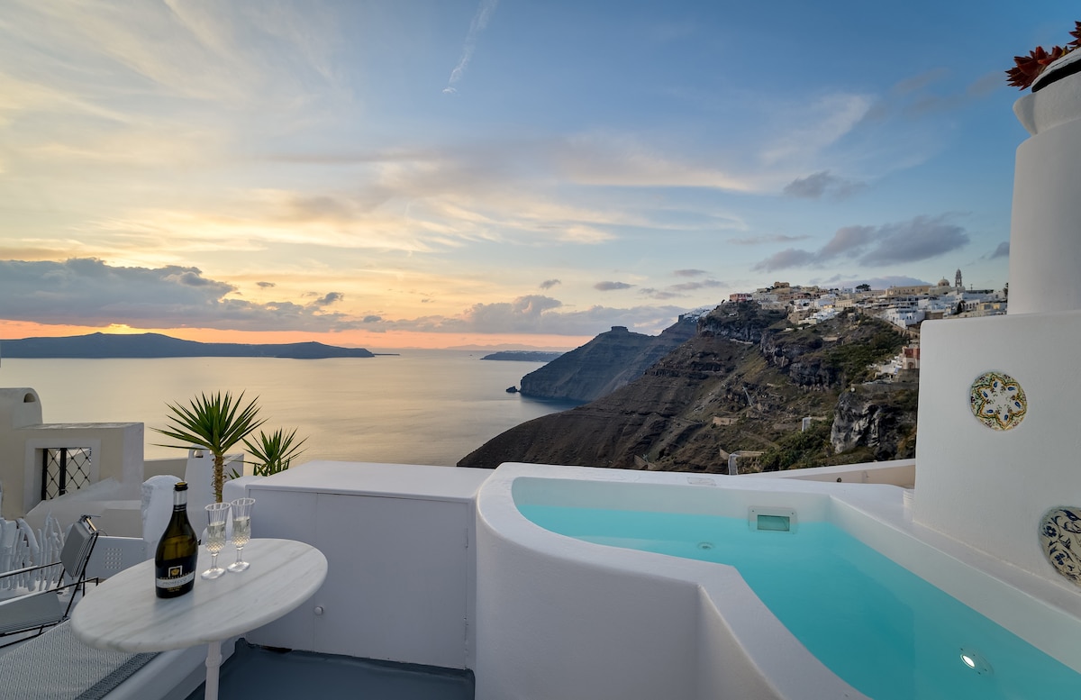 优雅的复式公寓|热水浴缸|火山口景观|泳池
