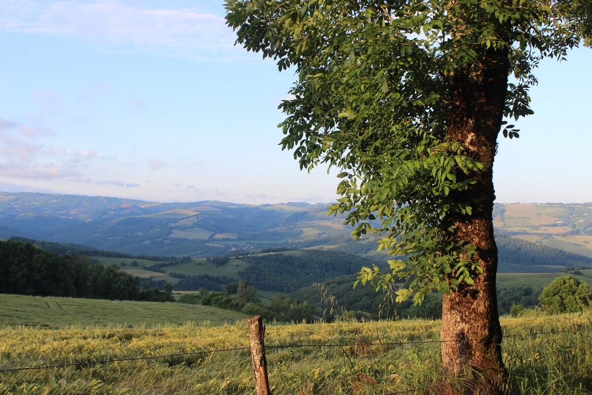 Chambre sur les hauteurs de St Sernin sur Rance