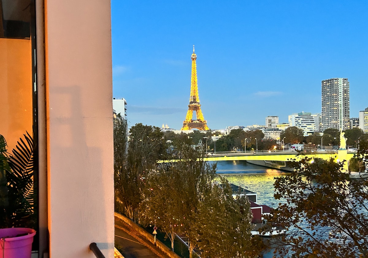 Superbe loft vue Tour Eiffel et Seine