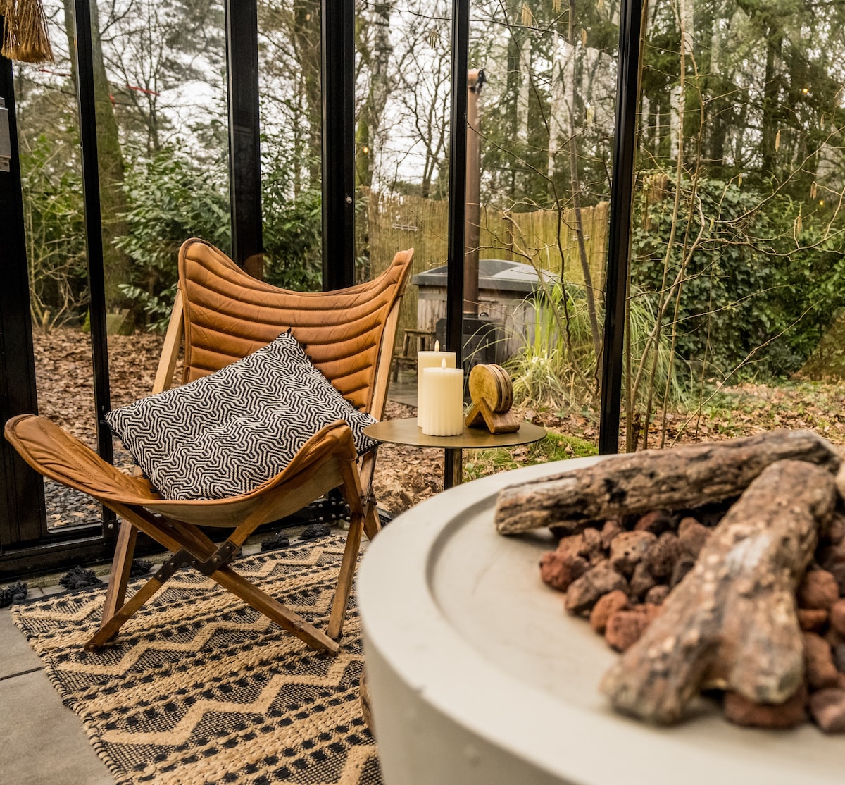 Boutique Bungalow No.2 met sauna, hottub en boskas