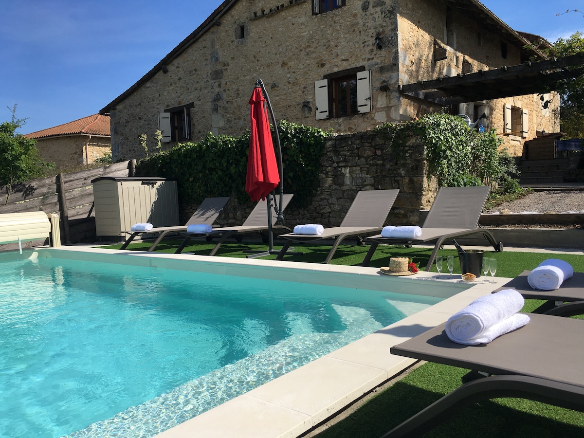 Gîte en Périgord avec piscine privée, 10 pers.