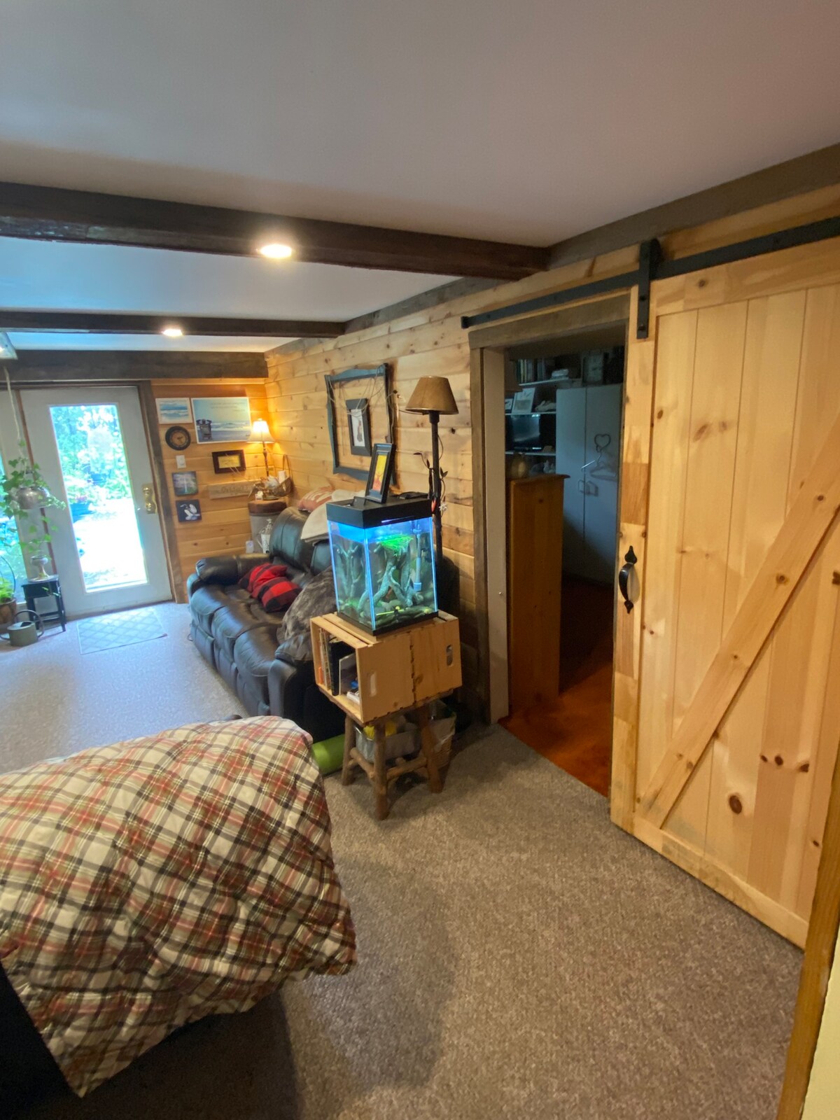 Rustic cottage space in our home- pool in season.