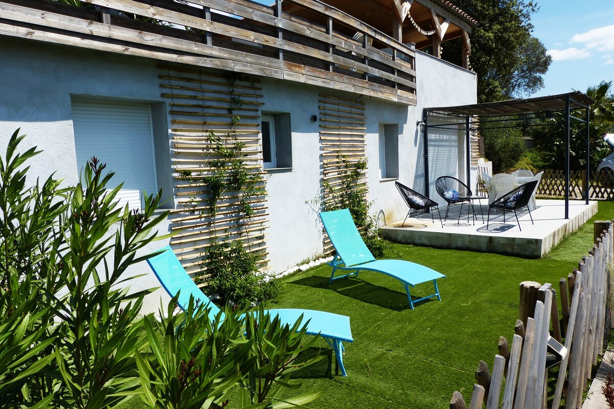 Mini villa T2 climatisée, vue mer, cosy & moderne