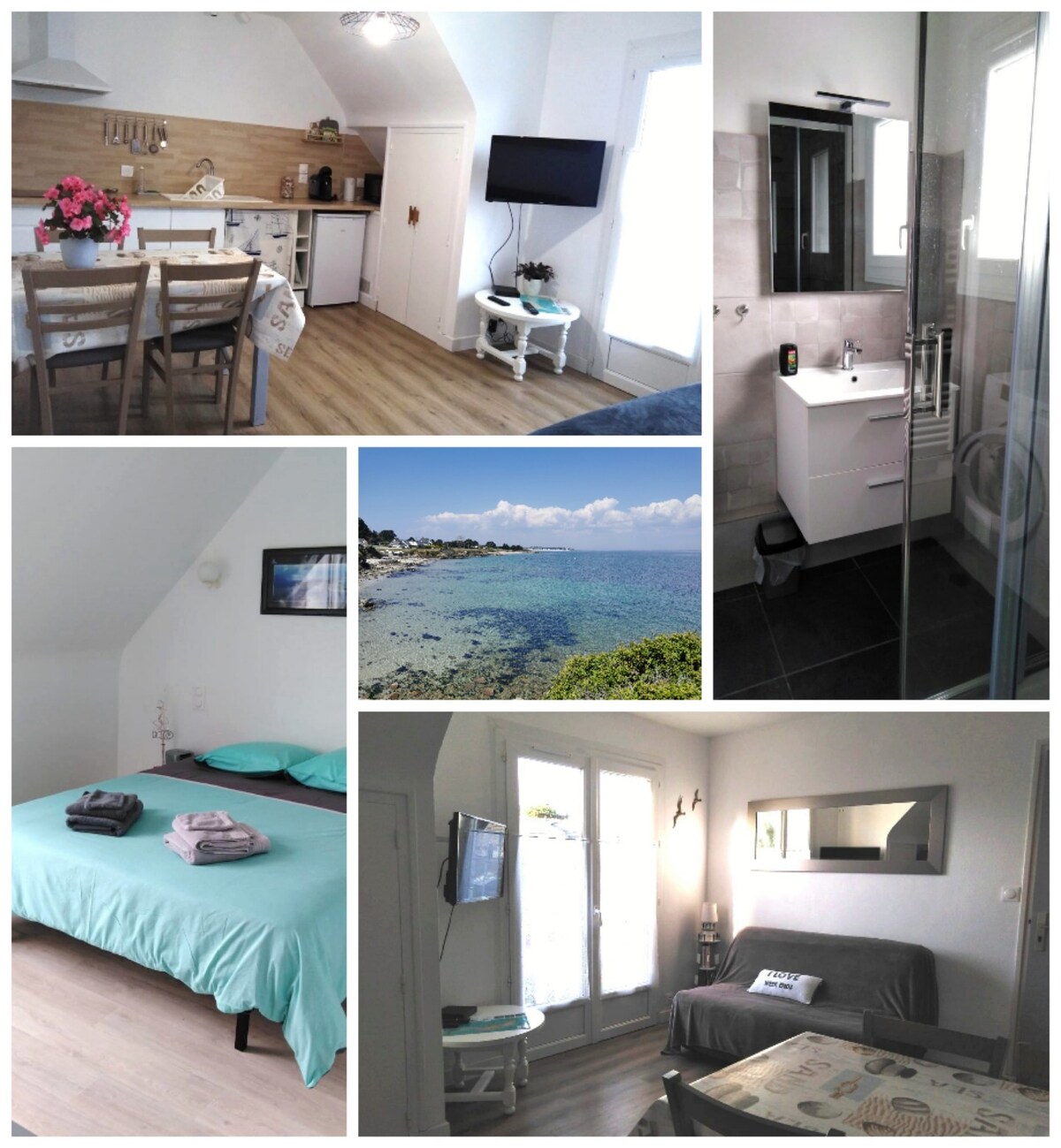 Quiberon ，漂亮的公寓，靠近海滨的卧室