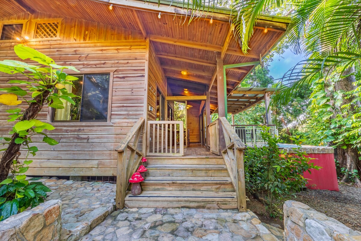 热带花园小木屋-私人泳池和门禁入口