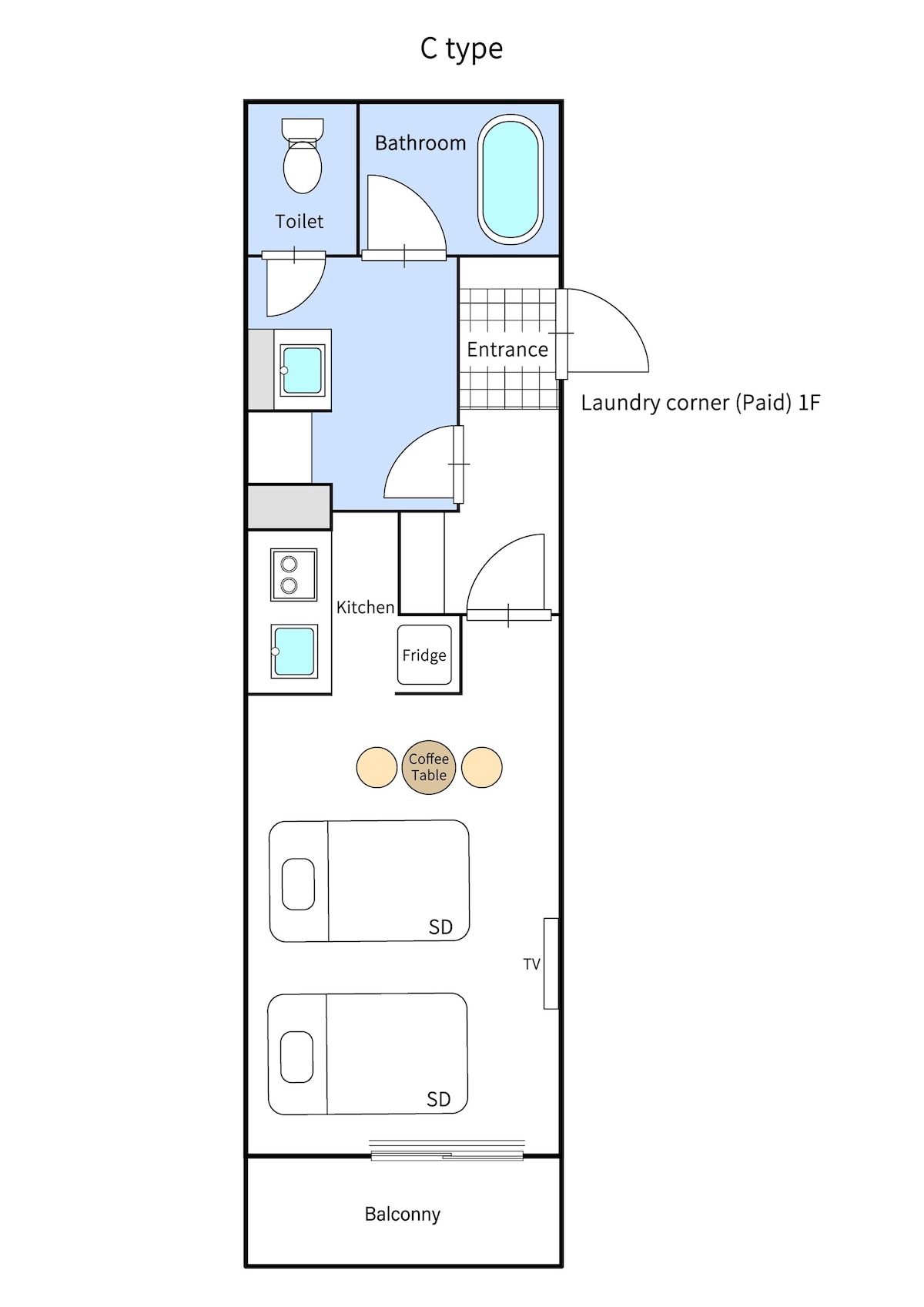 全新完工·优居旅店ReLA-东松户站步行3分·千叶最佳选择-最多4人-HM-Ctype