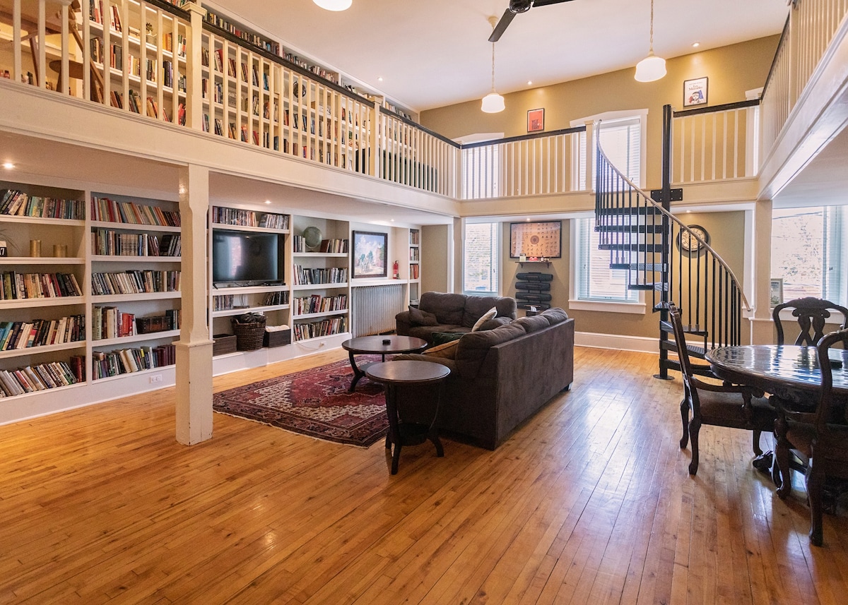 The Etown Firehouse Library Apartment