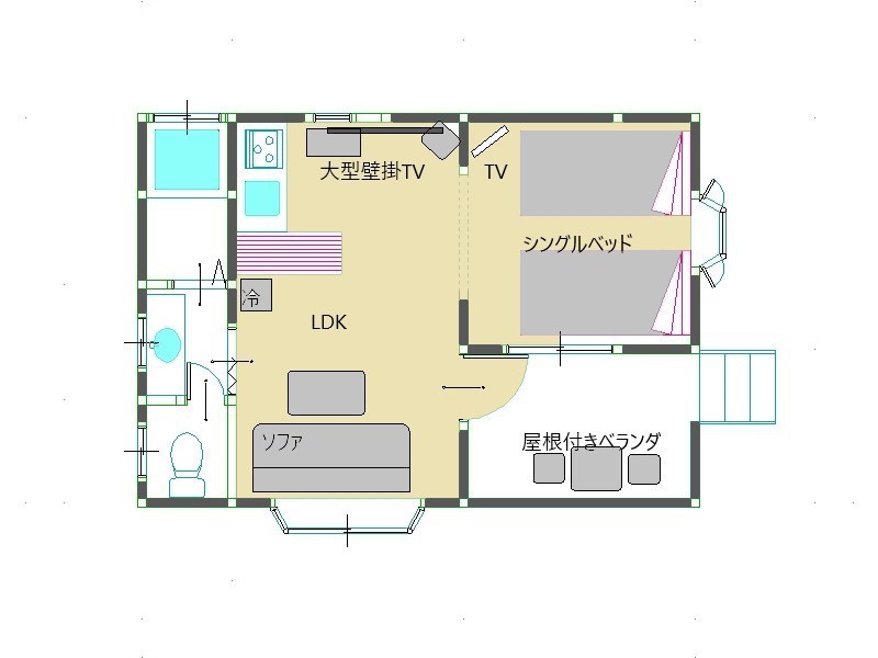 Kitakaruizawa套房小屋，配有40英寸电视（乡村小屋-3 ）