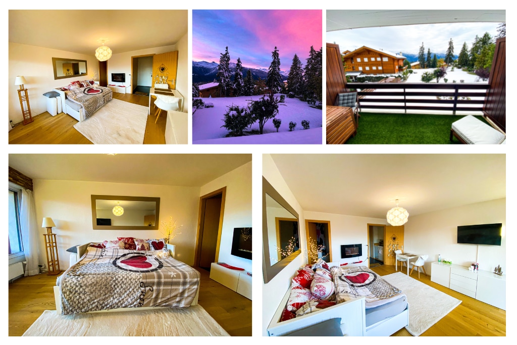 温馨、安静的单间公寓，可欣赏到阿尔卑斯山的美景