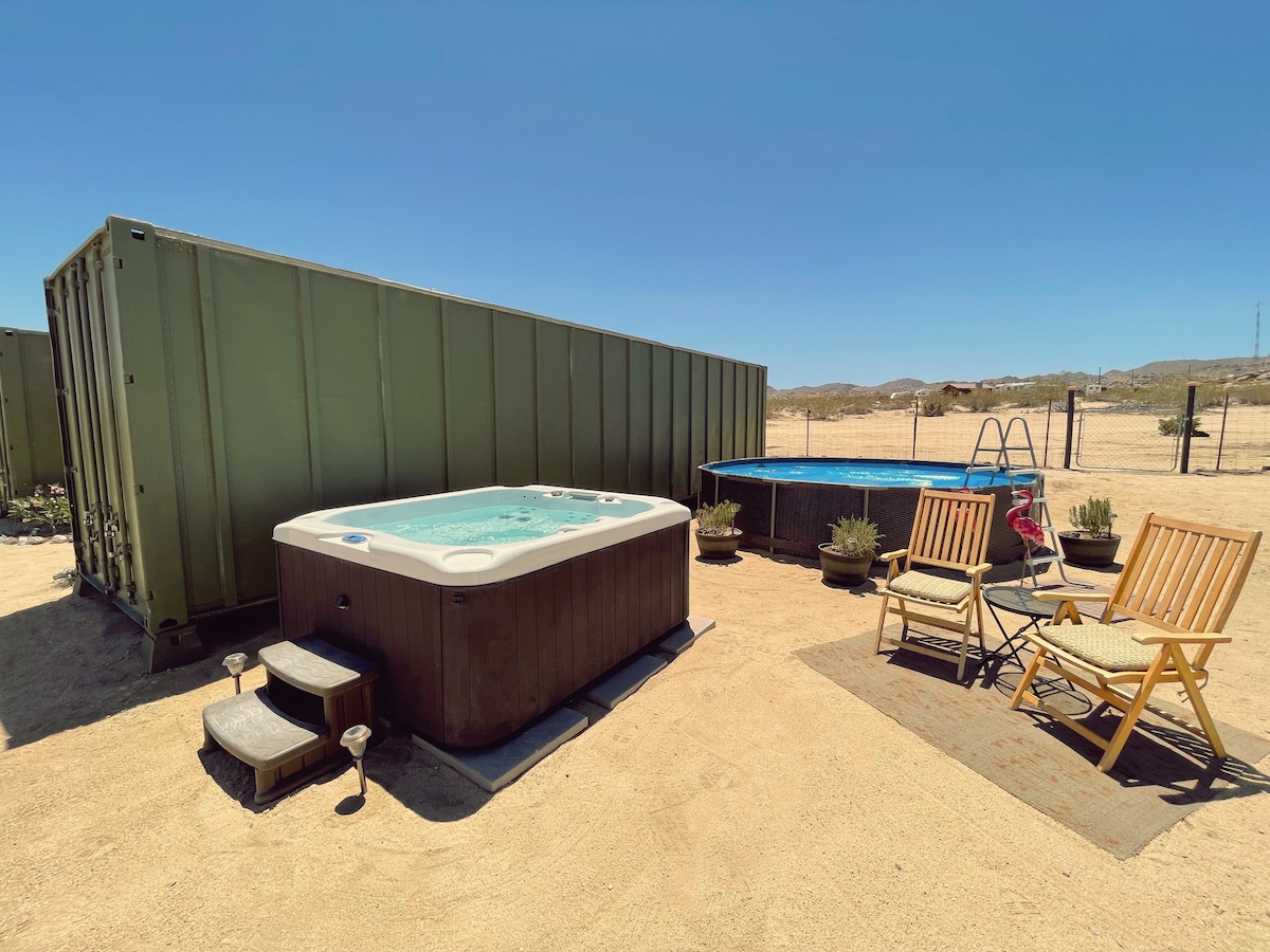 乡村沙漠小木屋：按摩浴缸、景观和休闲区