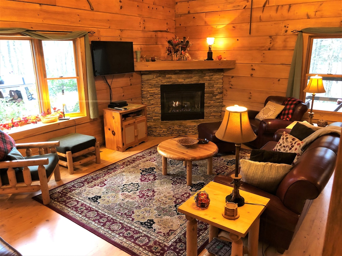Luxury 4BR Log Cabin, Hot Tub, WiFi, Dog Friendly!