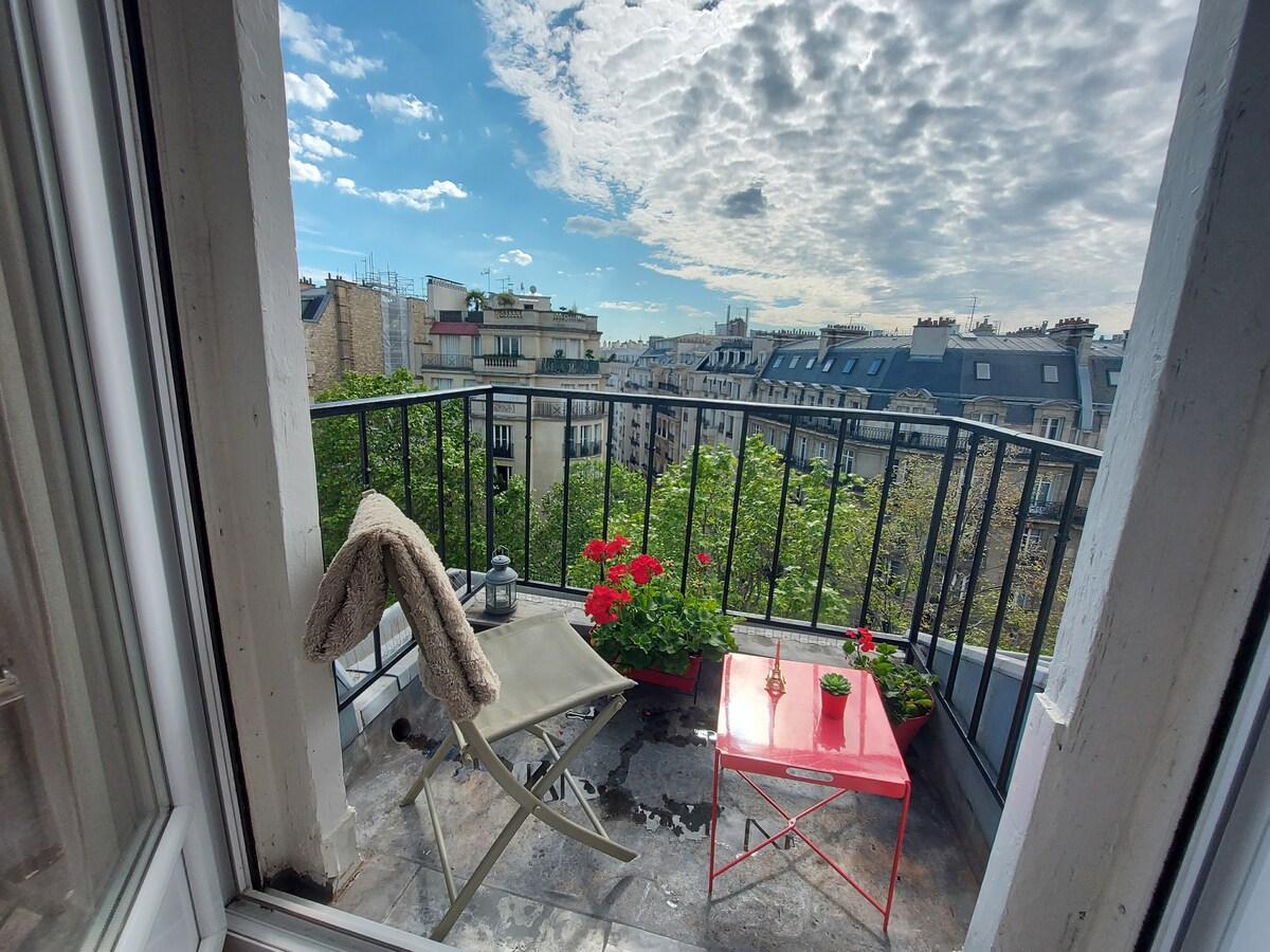 带阳台的明亮单间公寓-移动租赁