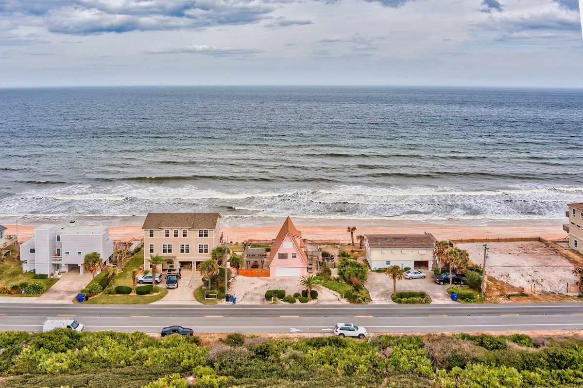 The Pink Seahorse - Beachfront Modern A-Frame