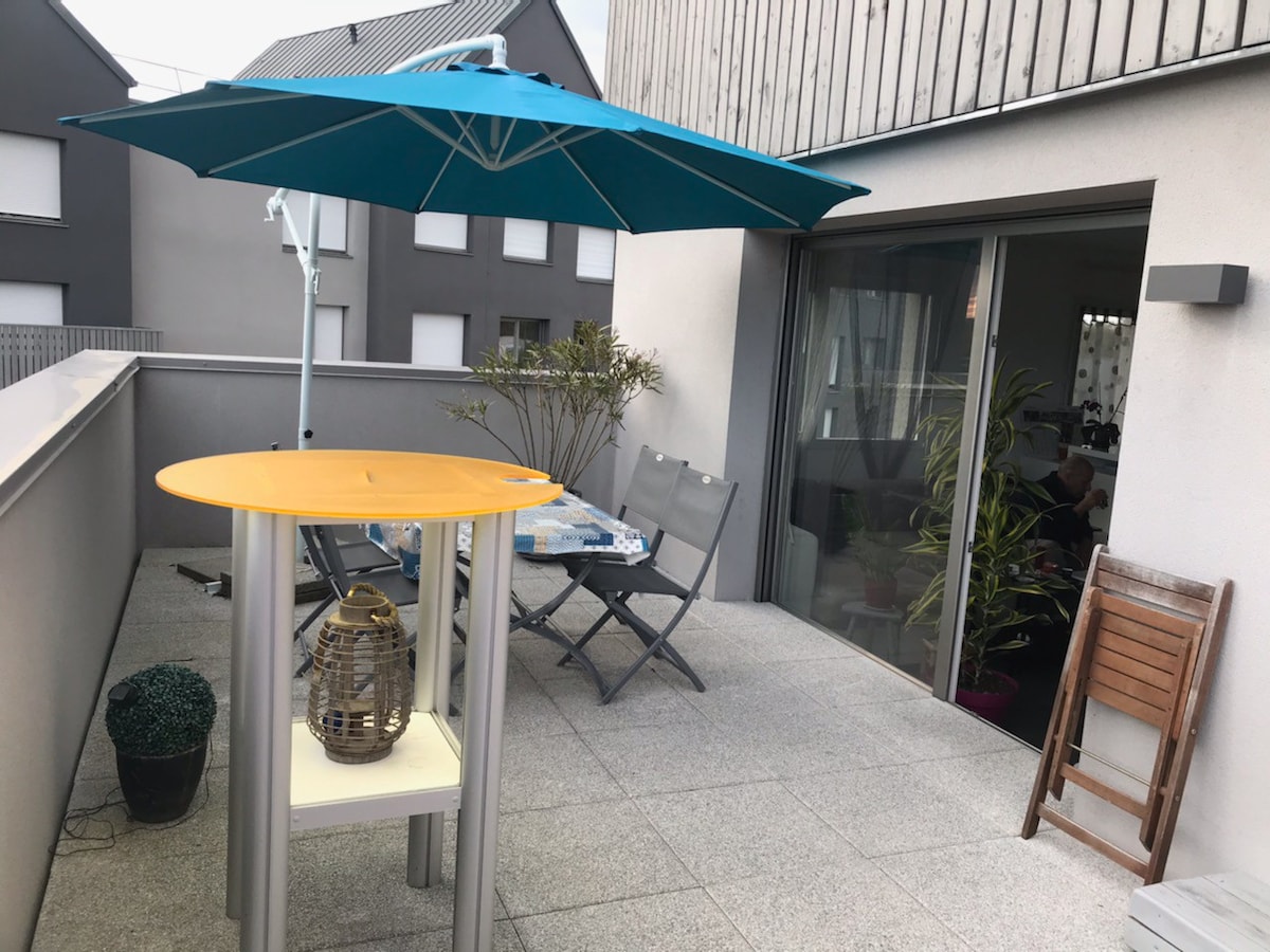 KER-LANN校园附近的Chambre Grande Terrasse BRUZ