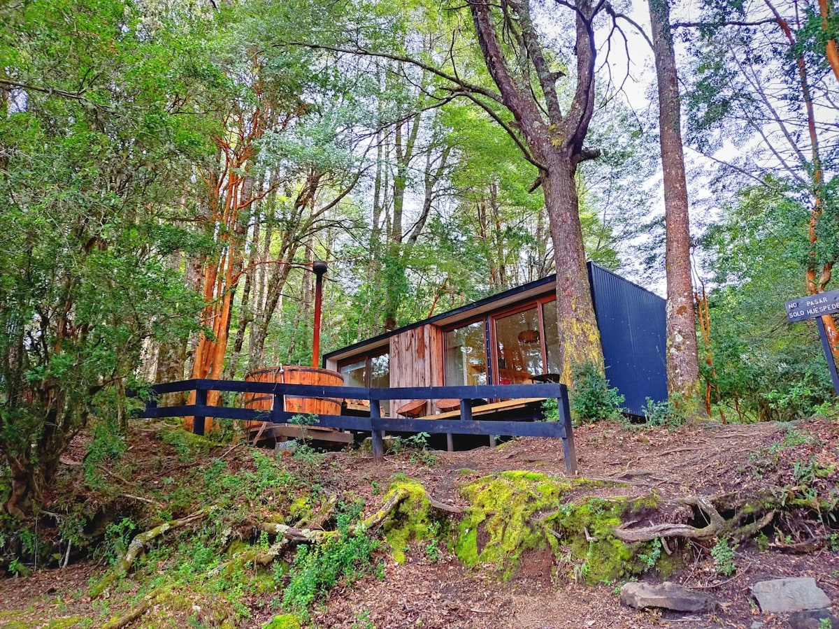 Refugio,C/Hot Tub,Outscape Frente Lago Pirihueico