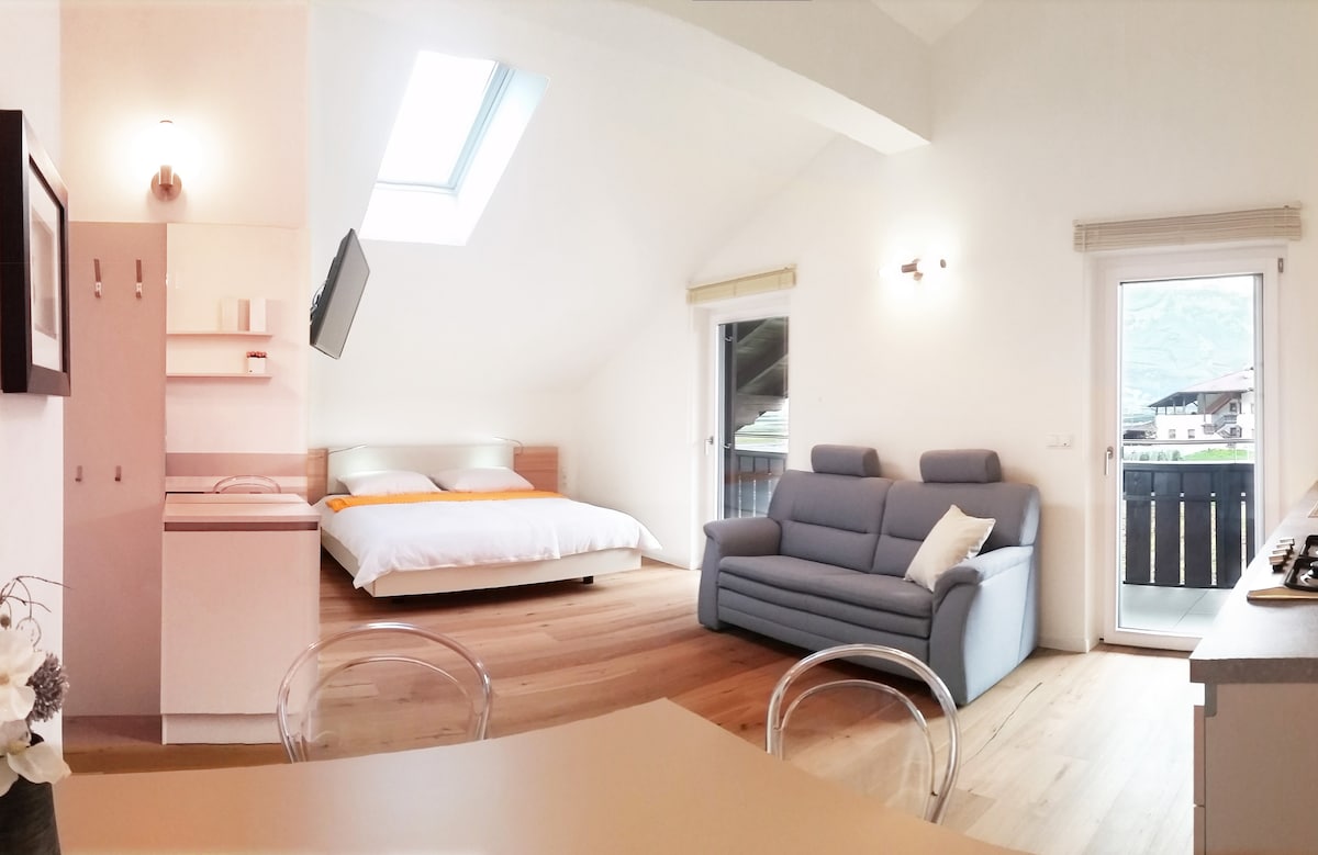 Attic apartment with panoramic loggia