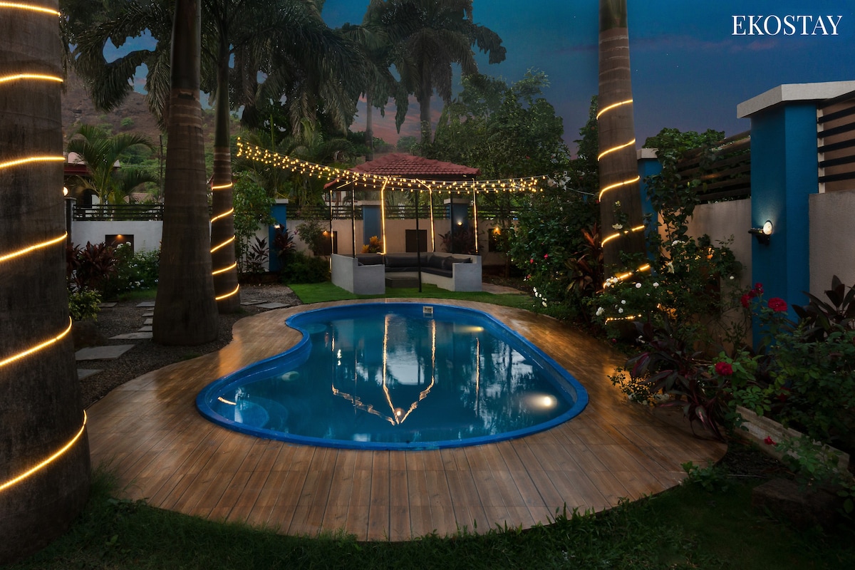 EKO STAY | Luxury 4BHK Blue Pebble Villa +Pvt Pool