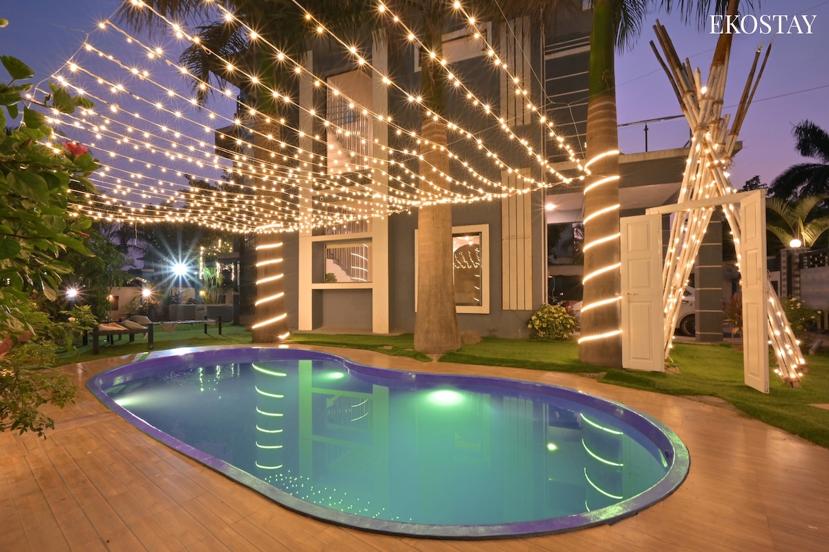 EKO STAY | Luxury 4BHK Blue Pebble Villa +Pvt Pool