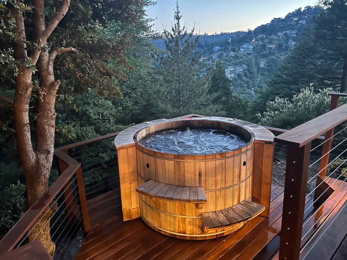 Luxury Retreat W Cedar热水浴缸、日光露台和火坑