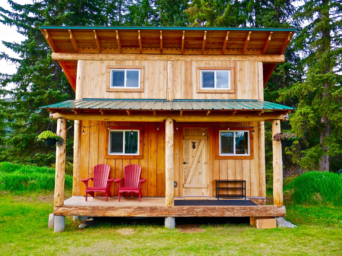 舒适的小木屋，景色壮丽，配有柴炉！