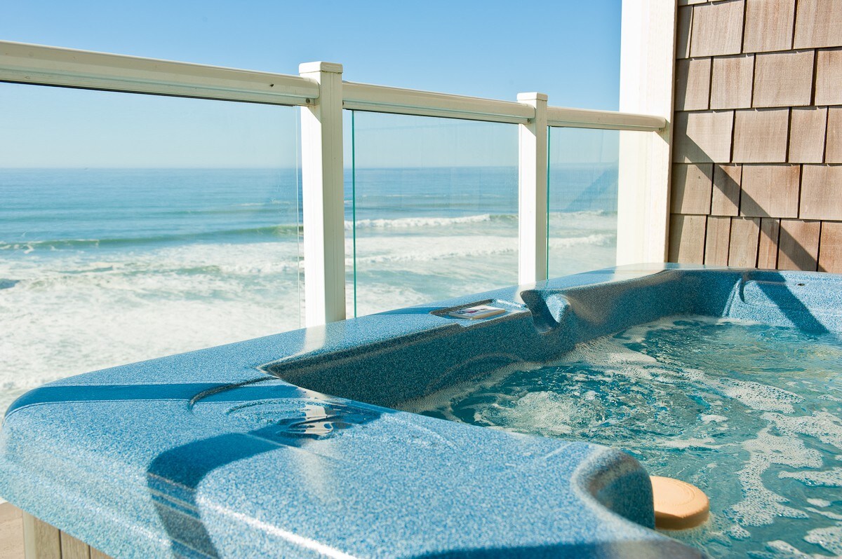 海洋低语-带热水浴缸的海滨公寓！