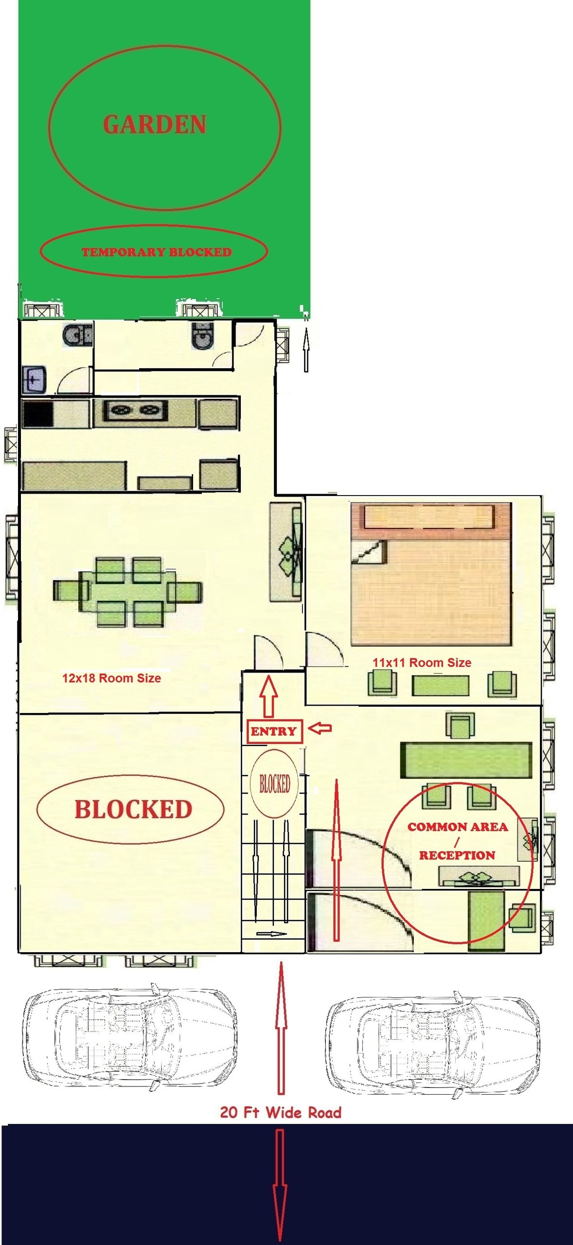 Calculus-AC 1BHK-2Guests Max@Ground Floor+Backyard